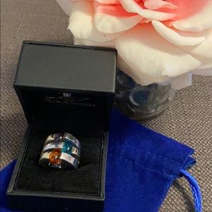 Stunning cocktail ring marked 18k gold & silver